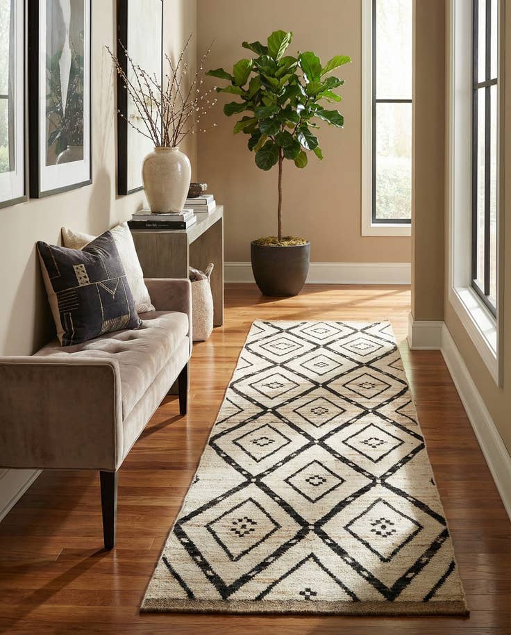 Detail image of 3' 5 x 12' 10 Hand Knotted Moroccan Wool Runner Rug