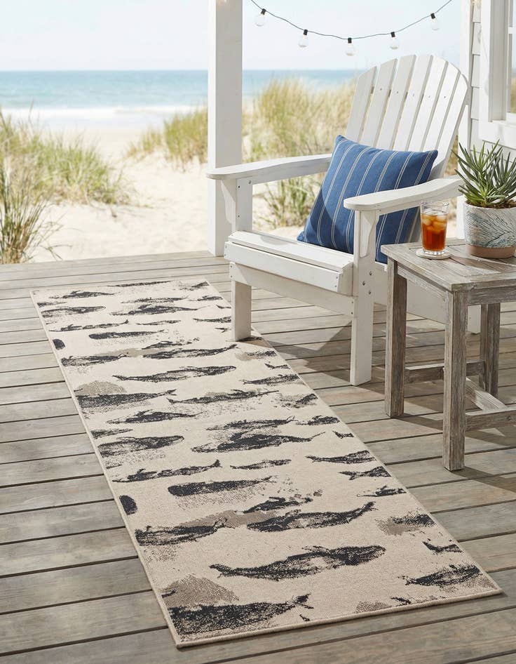 Detail image of 2' 7 x 10'  Washable Coastal Indoor / Outdoor Runner Rug