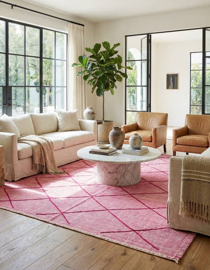 Detail image of 4' 8 x 7' 8  Hand Knotted Moroccan Wool Rug