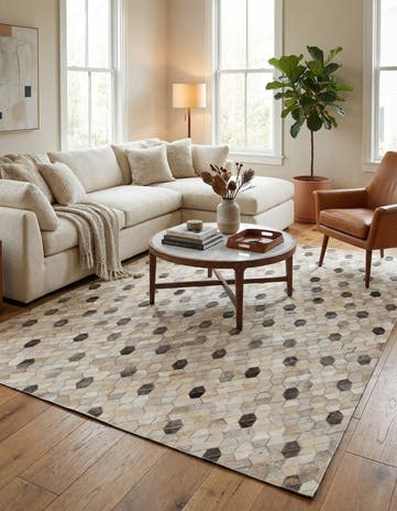 5' 2 x 7' 8 Cowhide Rug