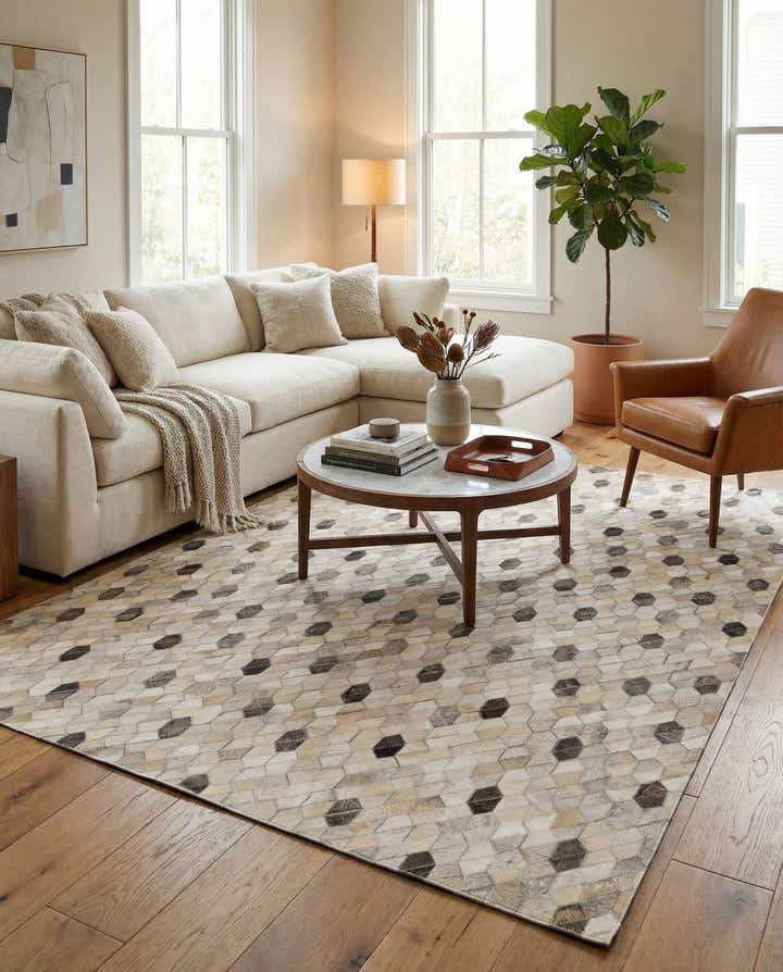 5' 2 x 7' 8 Cowhide Rug