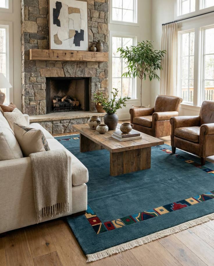 Detail image of 6' 7 x 9' 10 Hand Knotted Tibet Wool Rug