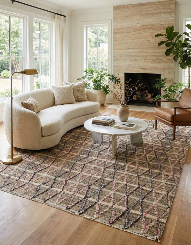 Detail image of 6' 5 x 10'  Hand Knotted Darya Wool Rug