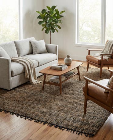  9' x 12' 2  Hand Woven Braided Jute Rug