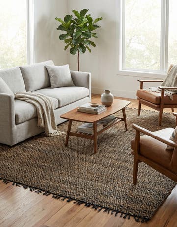 9' x 12' 2 Hand Woven Braided Jute Rug