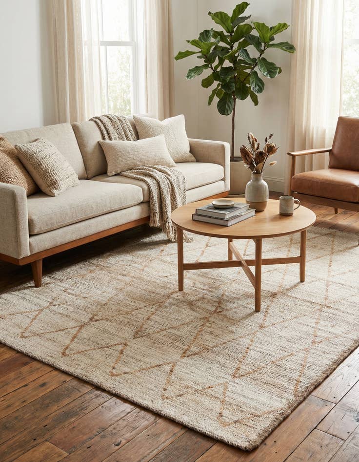 Detail image of 5' 6 x 6' 10  Hand Knotted Moroccan Wool Rug