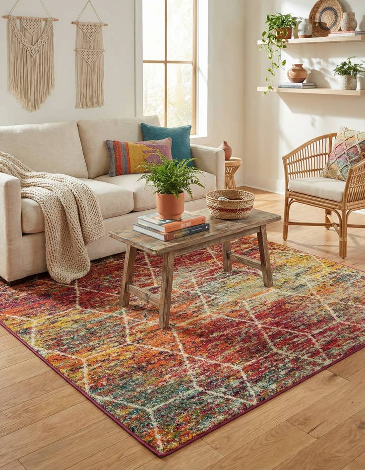 Detail image of 4' x 4' Trellis Frieze Square Rug