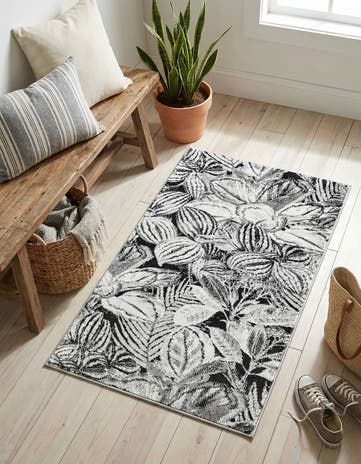 Charcoal Blossom Rug