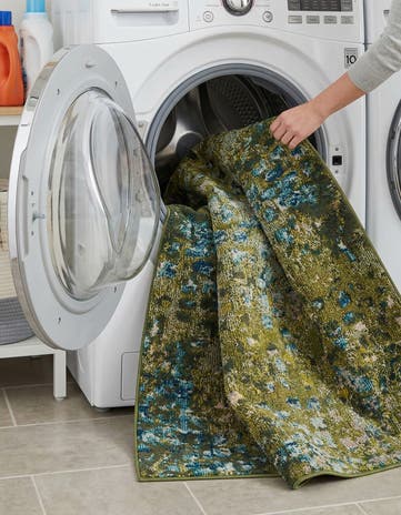 Green Washable Barcelona Rug