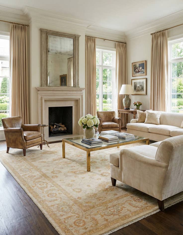 Detail image of  6' 8 x 10' Ziegler Wool Rug