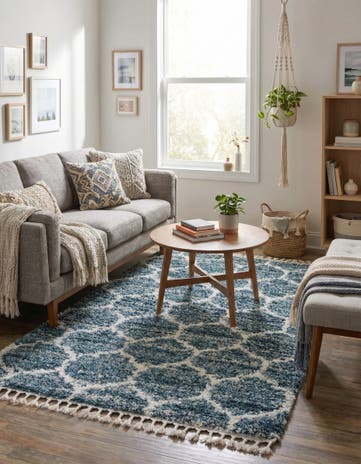 Blue Athena Shag Rug