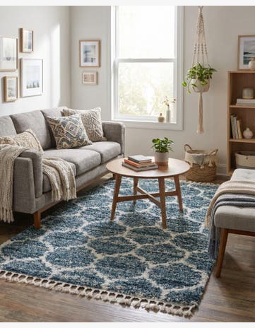 Blue Athena Shag Rug