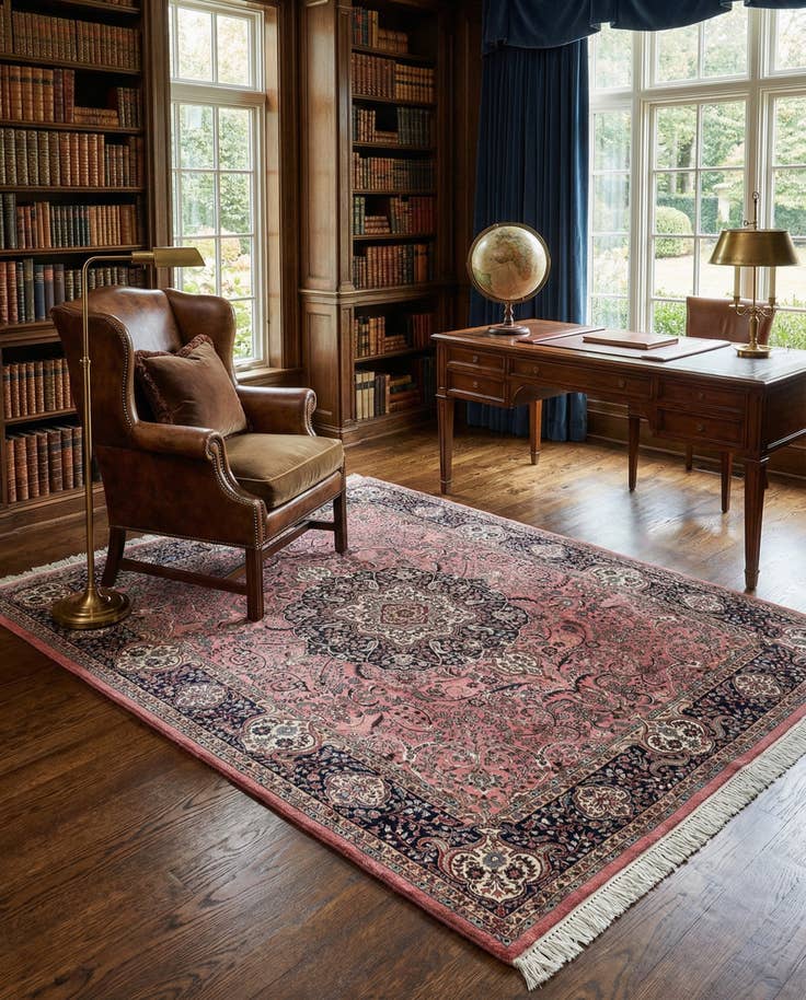 Detail image of 6' 6 x 8' 1 Hand Knotted Isfahan Oriental Wool Rug