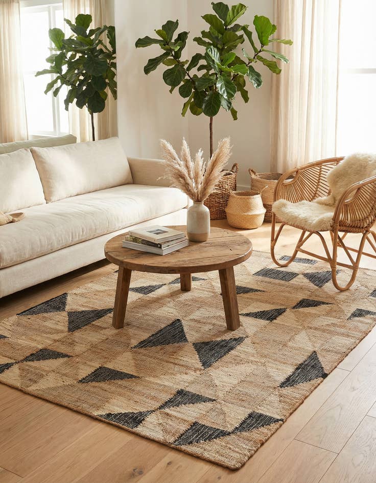 Detail image of 4' 4 x 5' 8  Hand Woven Kala Handwoven Jute Rug