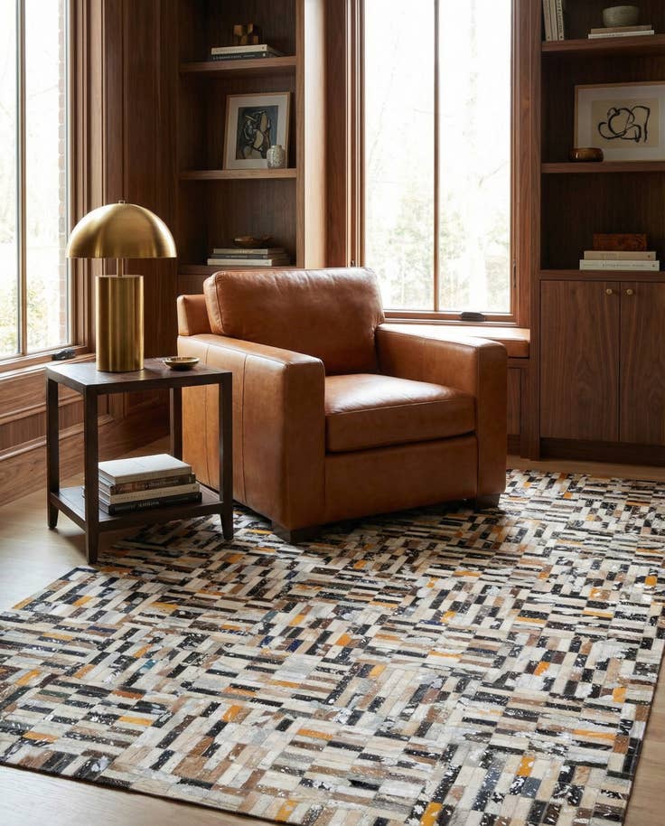 Detail image of 5' 2 x 8' 2 Cowhide - Patchwork Rug
