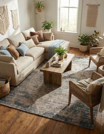 6' 1 x 9' Hand Woven Chenille Jute Rug