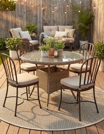 6' x 6' Easy-Clean Border Indoor / Outdoor Round Rug
