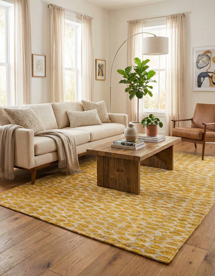 Detail image of 5' 2 x 8'  Hand Knotted Darya Wool Rug