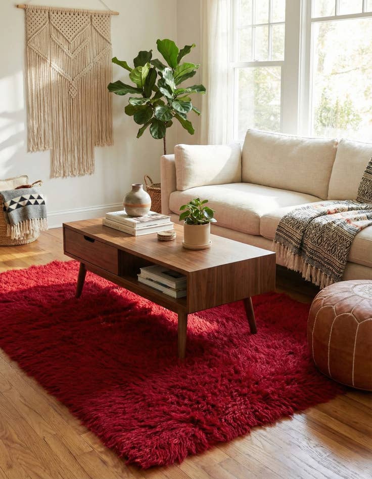 Detail image of 4' 7 x 6' 8  Hand Knotted Moroccan Wool Rug