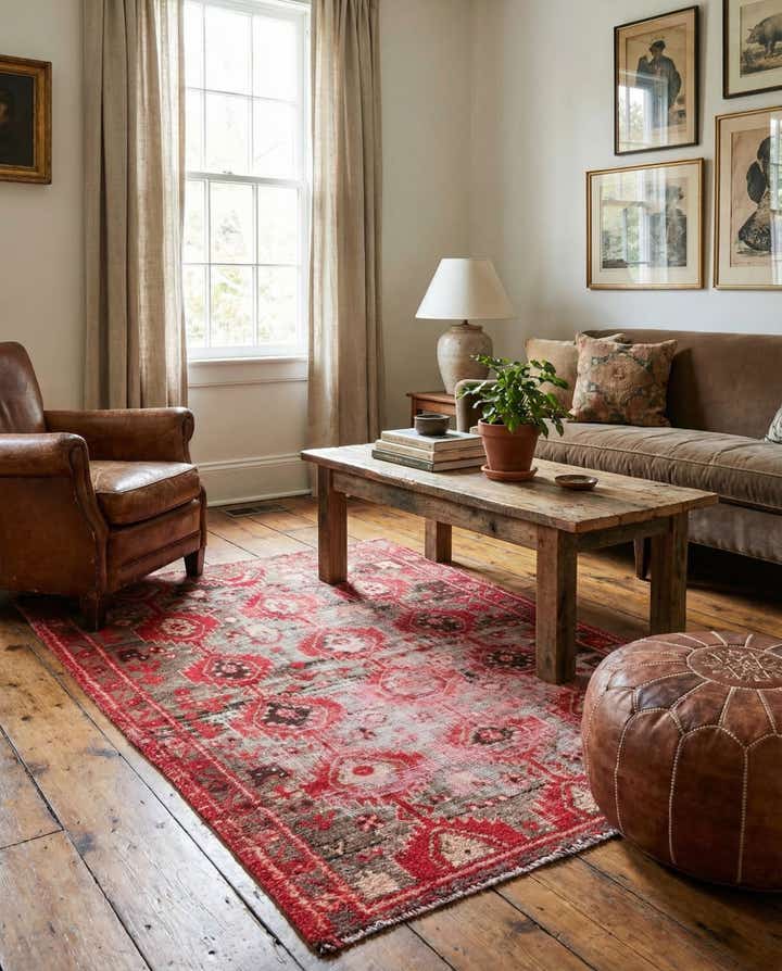 4' 4 x 6' 2 Hand Knotted Ultra Vintage Persian Wool Rug