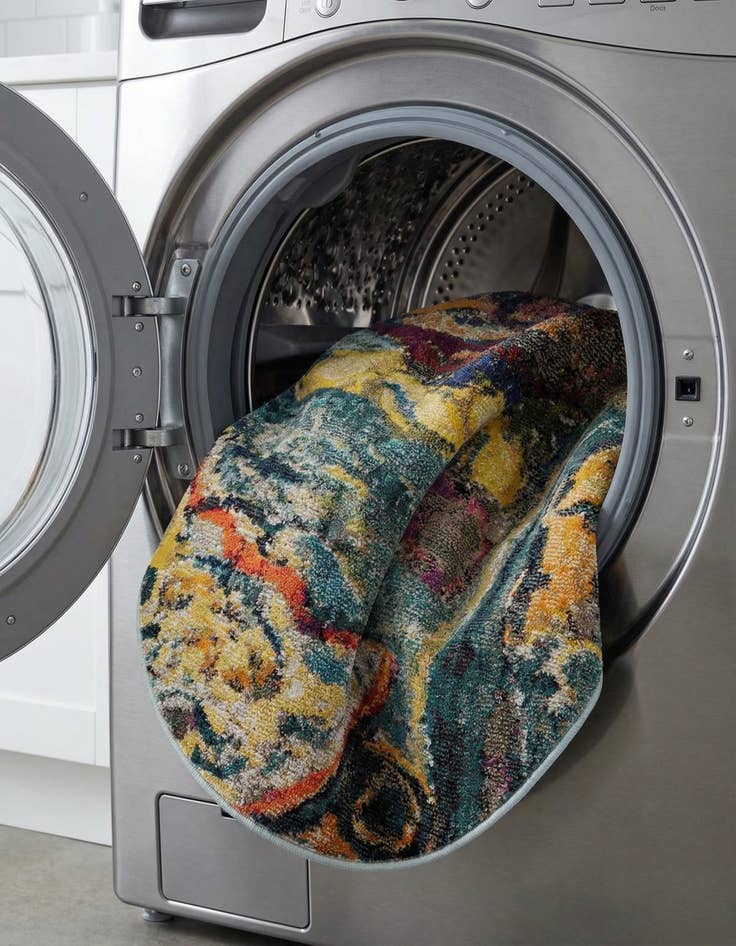 Detail image of 4' x 4'  Washable Haerfest Round Rug