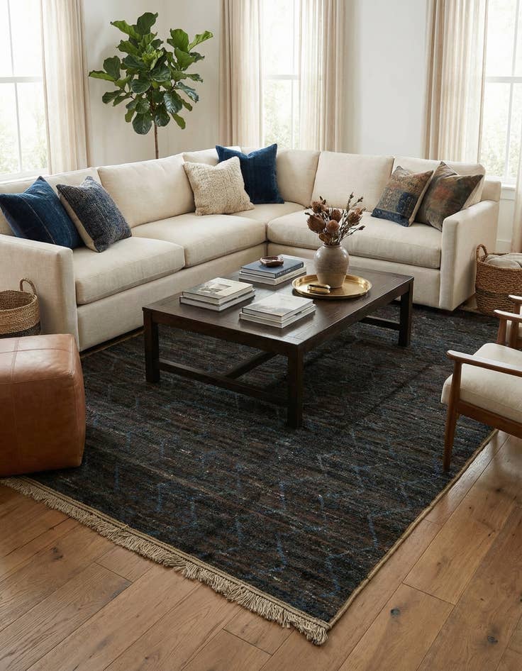 Detail image of 9' x 12' 7  Hand Knotted Moroccan Wool Rug