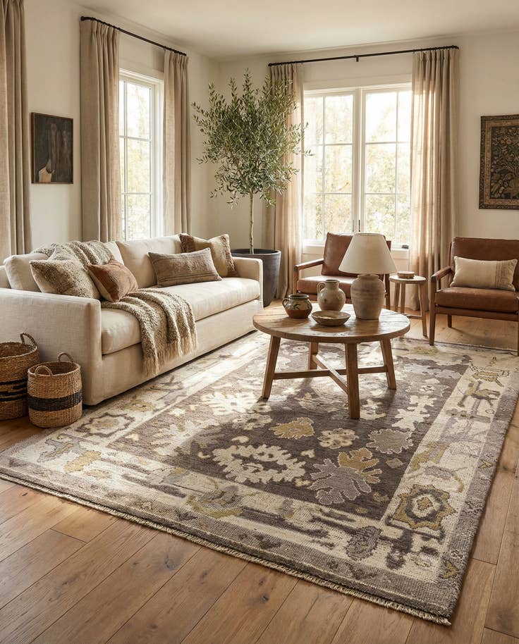 Detail image of 5' 5 x 7' 3 Hand Knotted Moroccan Wool Rug