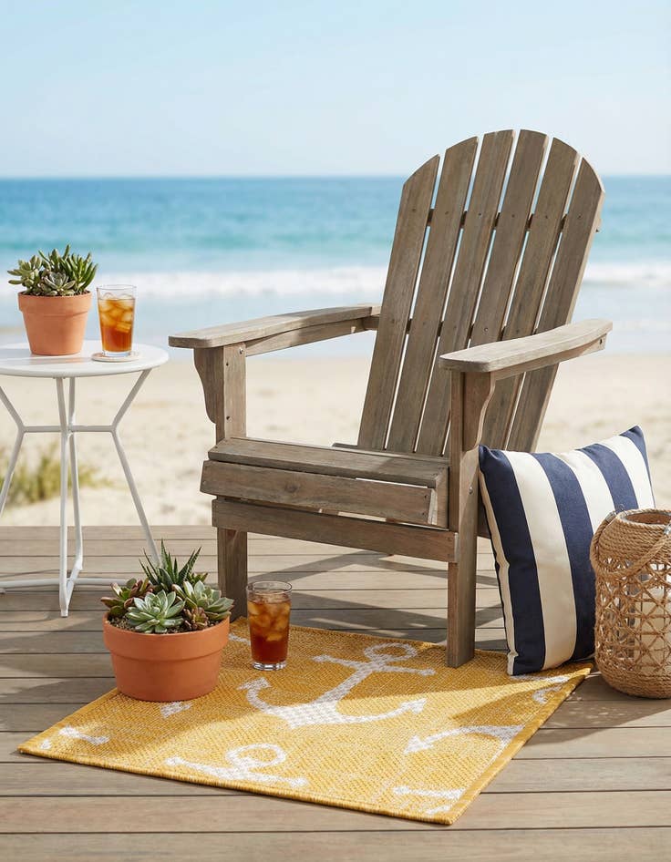 Detail image of 1' 4 x 1' 4  Washable Coastal Indoor / Outdoor Sample Rug