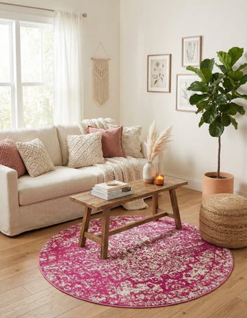 Pink Amulet Round Rug