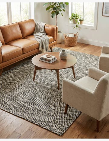 5' 1 x 8' Handmade Tweed Braided Jute Rug