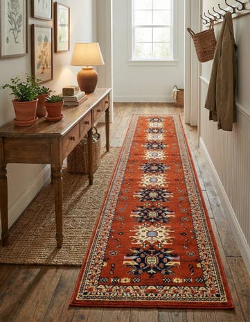 Terracotta Heris Runner Rug