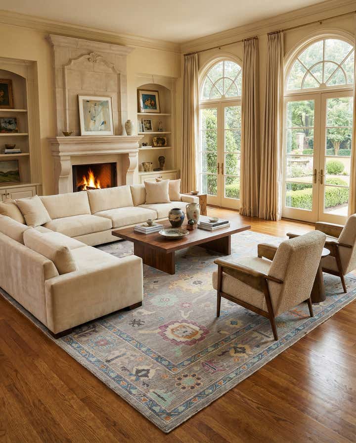 9' 11 x 13' 11 Hand Knotted Oushak Rug