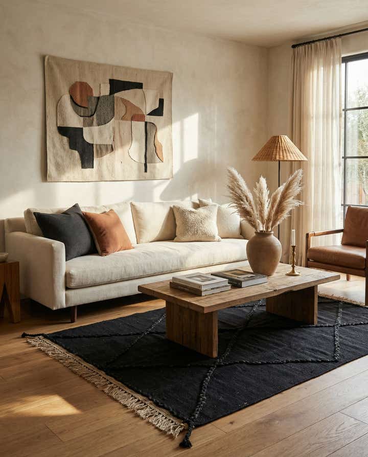 3' 8 x 5' 3 Hand Woven Kilim Modern Wool Rug