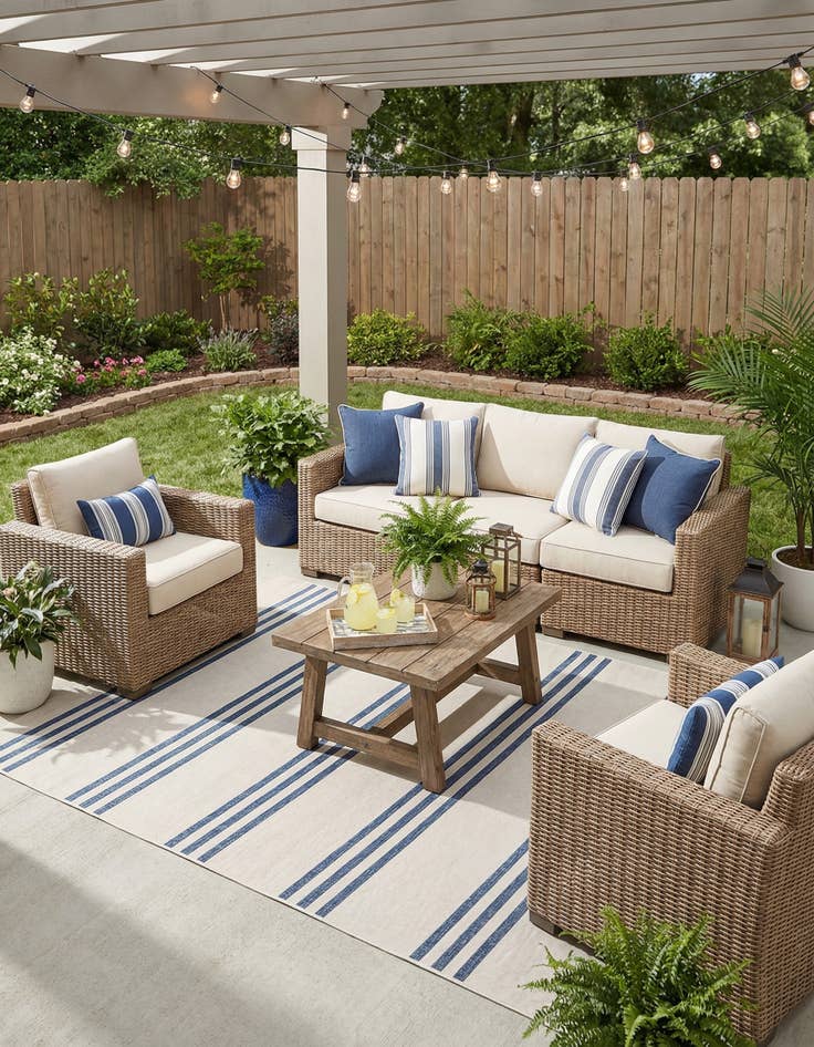 Detail image of  7' x 10'  Washable Jill Zarin Anguilla Indoor / Outdoor Rug