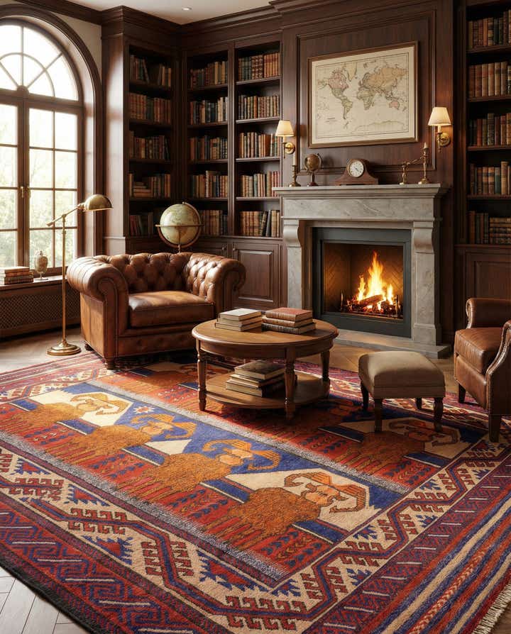 6' 3 x 9' 6 Hand Woven Sumak Wool Rug