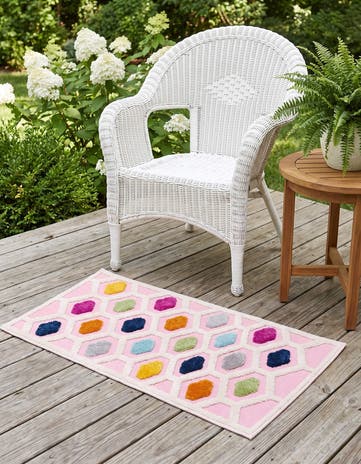 Pink Easy-Clean Aruba Indoor / Outdoor Rug