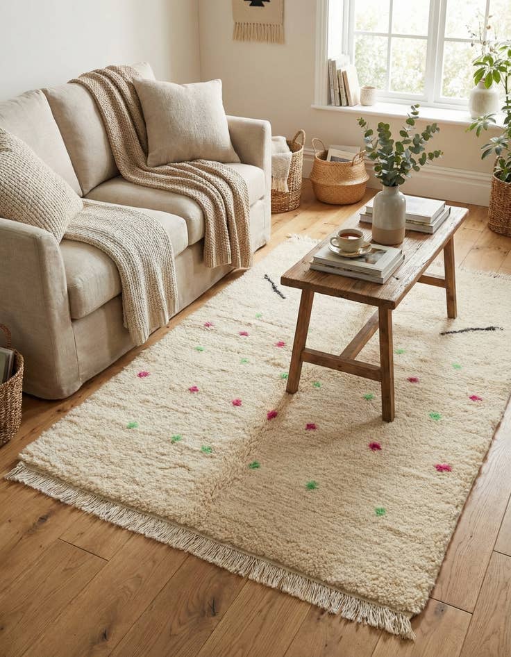 Detail image of 3' 3 x 4' 9  Hand Knotted Moroccan Wool Rug