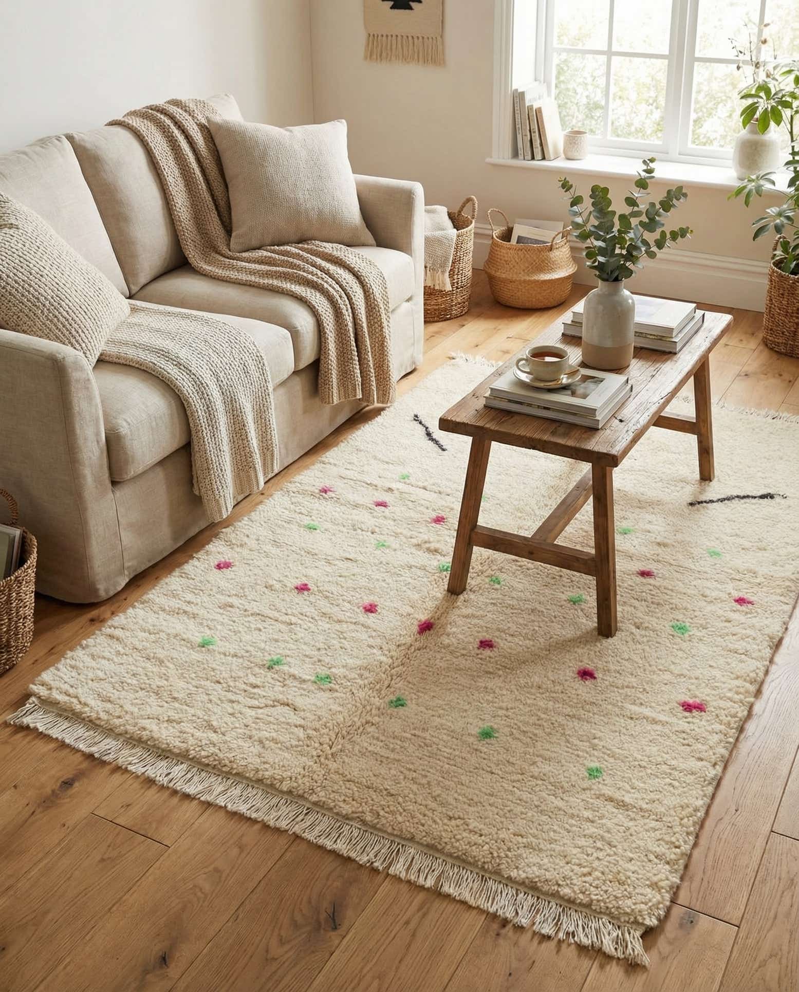 3' 3 x 4' 9 Hand Knotted Moroccan Wool Rug