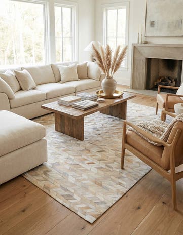 5' x 8' Cowhide Leather Rug