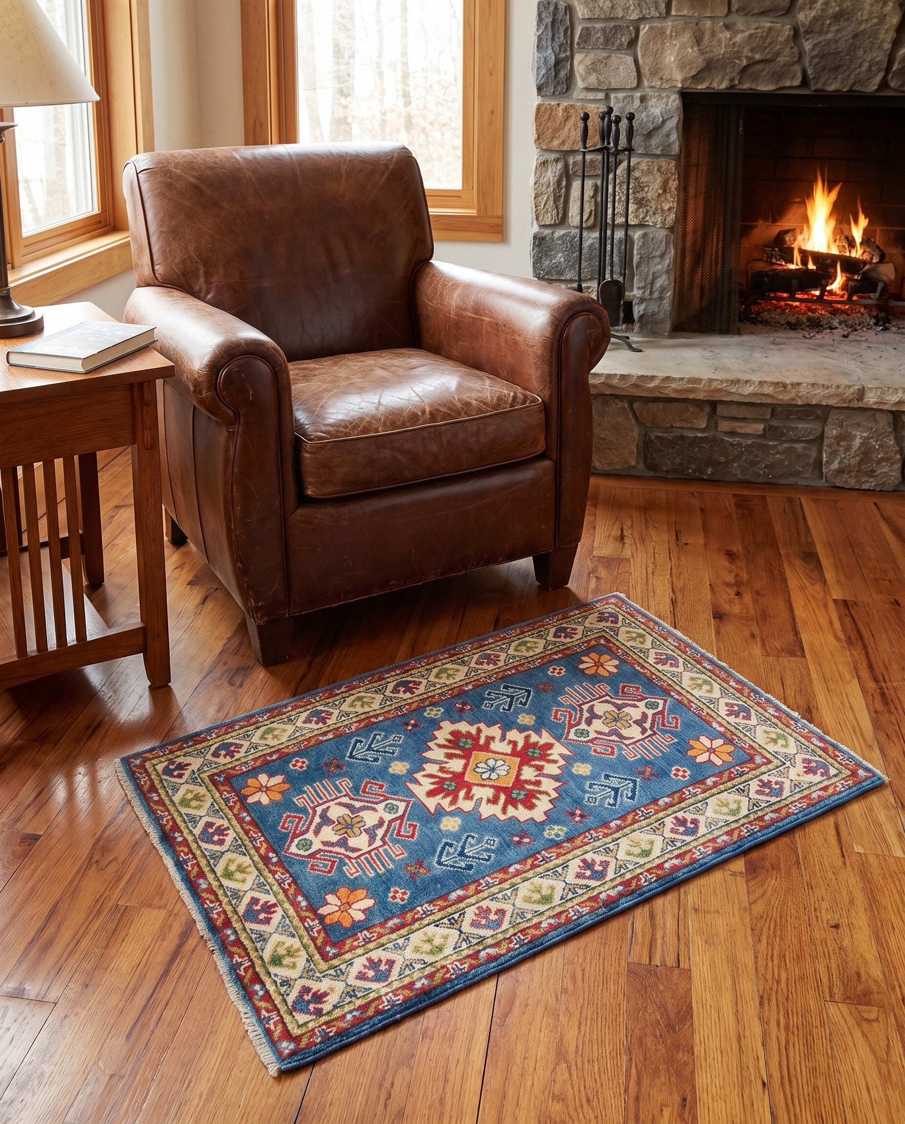 2' 7 x 4' Hand Knotted Kazak Rug