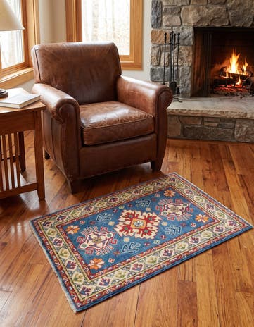 2' 7 x 4' Hand Knotted Kazak Rug
