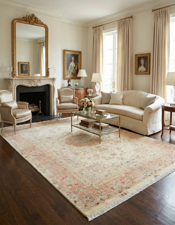 Detail image of  6' 6 x 10'  Hand Knotted Tabriz Persian Rug