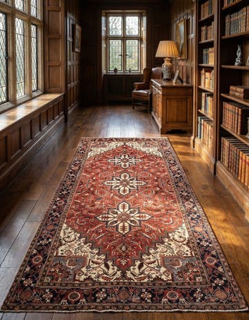 6' 7 x 12' 4 Heriz Wool Runner Rug