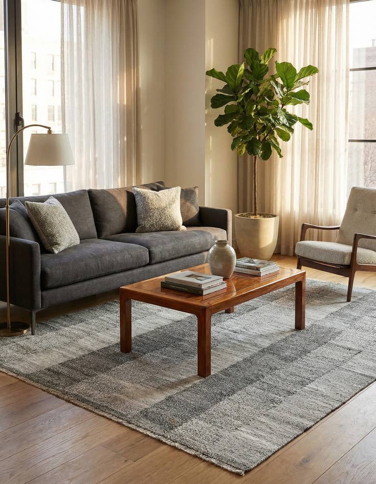 Detail image of 5' 10 x 7' 7  Hand Woven Kilim Modern Wool Rug