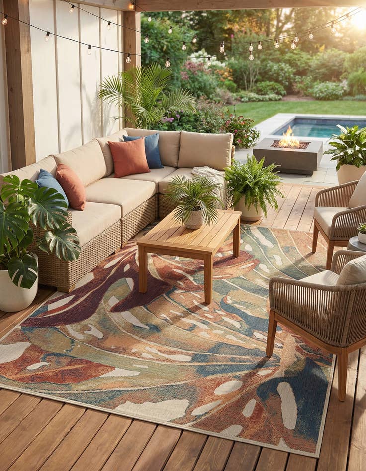 Detail image of 10' x 14'  Washable Baja Indoor / Outdoor Rug