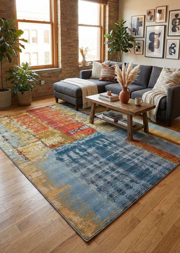 10' x 12' 2 Easy-Clean Modern Indoor / Outdoor Rug