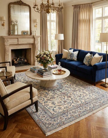 8' x 11' Hand Knotted Nain Persian Rug