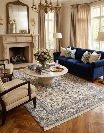 8' x 11' Hand Knotted Nain Persian Rug
