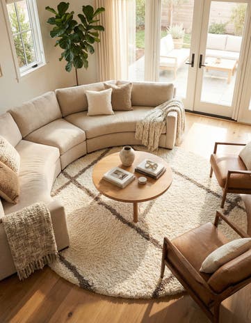 Pearl and Khaki Infinity Shag Round Rug