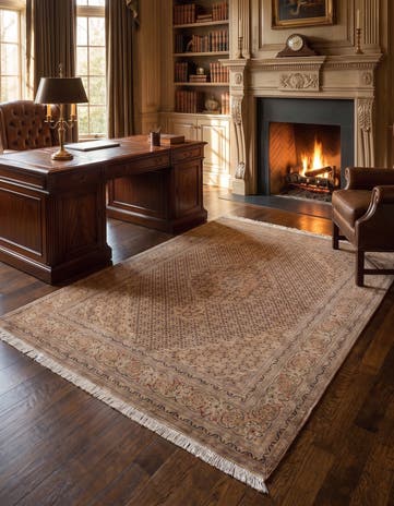 4' 11 x 6' 7 Hand Knotted Tabriz Mahi Persian Wool Rug